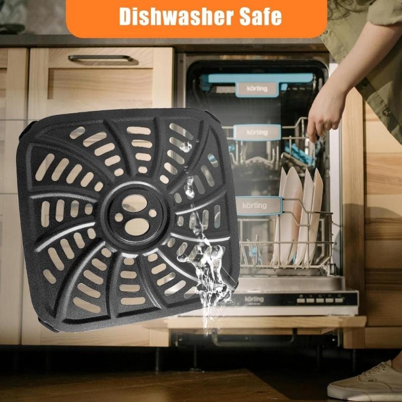 Air Fryers Pad Air Fryers Plate Square Air Fryers Tray Grilling Plate Multifunctional Cooking Tool for 6QT Air Fryers