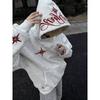 Unisex Oversized Hooded Sweatshirt With Embroidery Thick Fleece Lining Winter Casual Streetwear