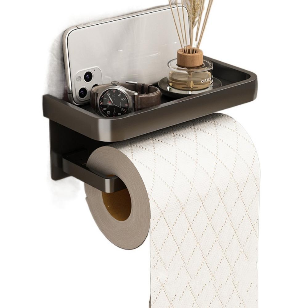 Punch-free Bathroom Tissue Self Baffle Design Tissue Roll Hanger Toilet Paper Holder  Home