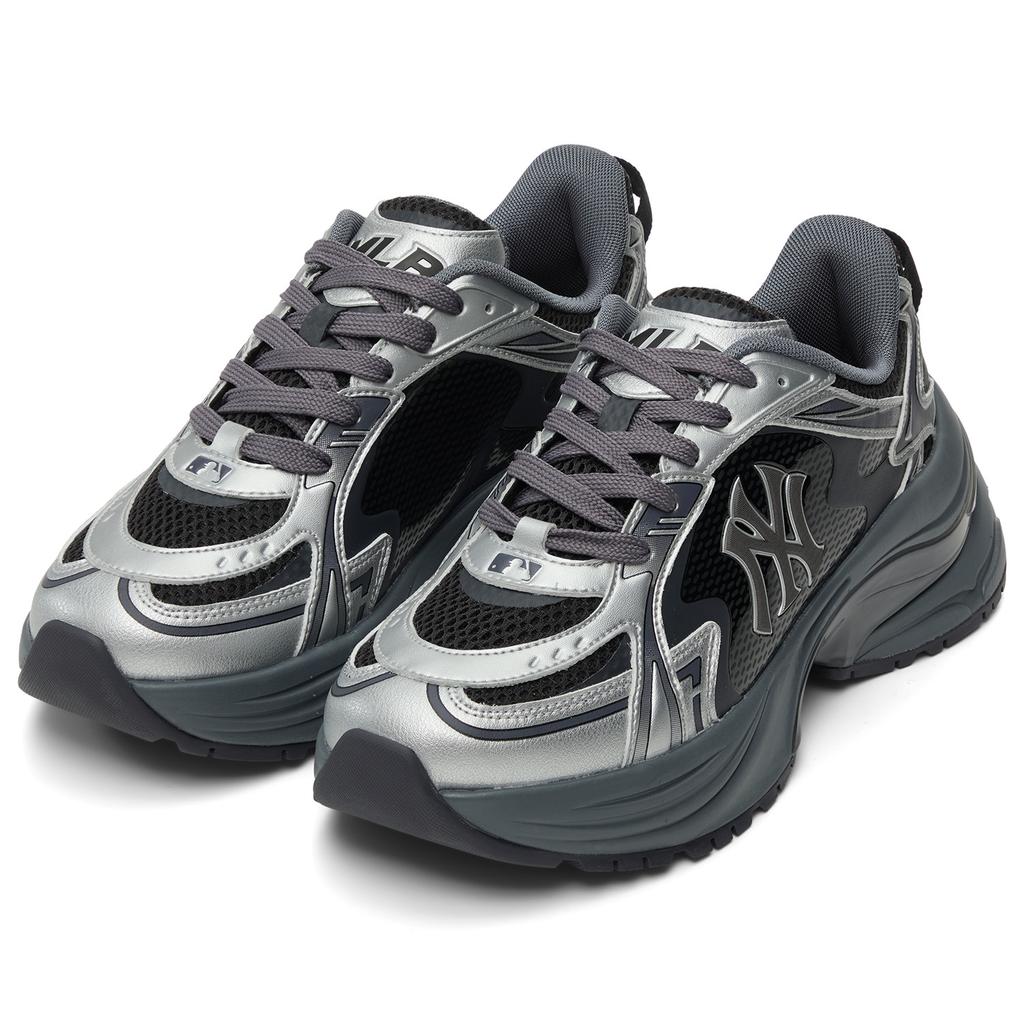 New MLB New York Yankees Height Increasing Breathable Low top Running Shoes Unisex Silver Black 3ARNSPE5N-50SID