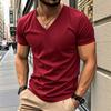 American Style Summer Quick Dry Mens V Neck Short Sleeve T Shirt