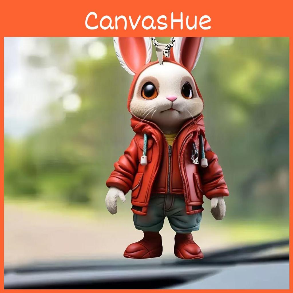 Cartoon Rabbit Cute Pattern Acrylic Pendant For Car Accessories Decoration