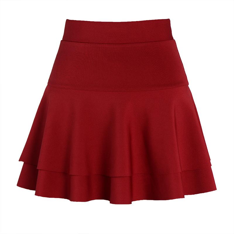 Spring High Waist Solid Double Layer Mini Cake Skirt Summer Party Streetwear Plus Size M-4Xl