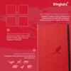 Wildlife Grid Medium Red Hardcover Notebook PU Leather Cream 100gsm Paper Dingbats - Notebook, Kangaroo, A5+ - - - Perforated, Ink-Resistant