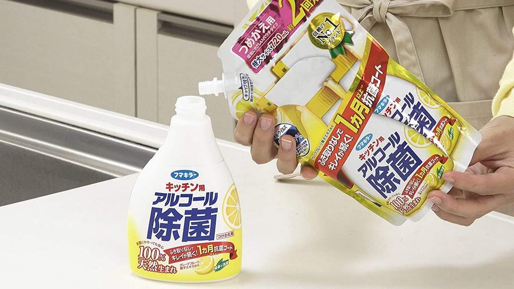 Fumakilla Alcohol Disinfectant Spray for Kitchen 720ml X 3 Bottles Use, Refill, [Bulk Purchase]