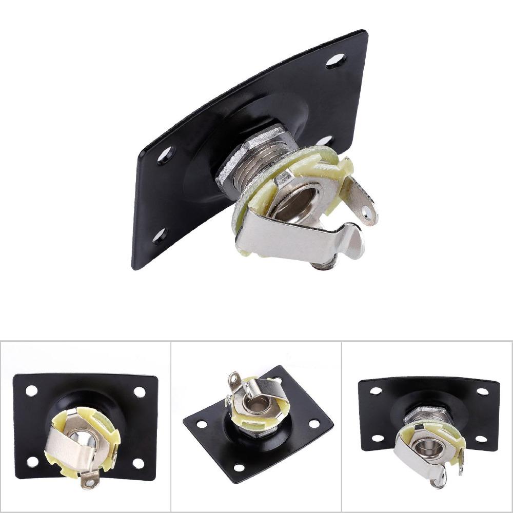2 Piezas Jack de Entrada Metálico 1/4 de Pulgada Piezas de Guitarra Reemplazo Placa de Jack de Salida Guitarra Eléctrica