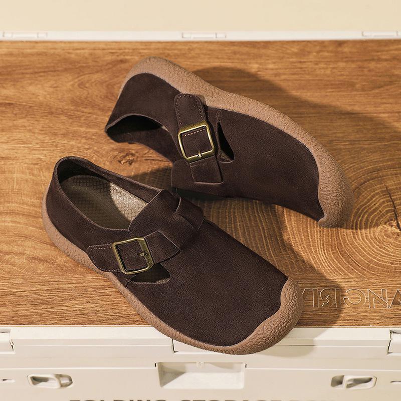 Women's 2026 Spring Retro Flat Slip-On Birkenstock Shoes - Soft Sole, Fully Covered, Perfect for Nurses