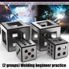 2Pcs Welding Practice Steel Plates Neat Edges Smooth Side For Novice Skill Development Block And Shape Assembly