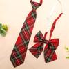 Jk Free Tie Necktie Set Bow Tie College Style Korean Version Professional Wear 042 Hawthorn Red Plaid Tie Necktie