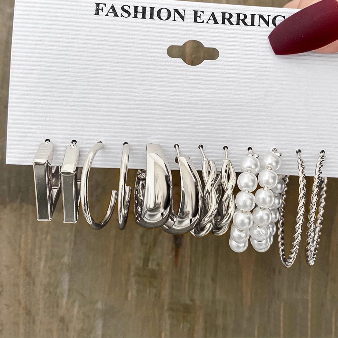 

European & American C-Shaped Metal Texture Ear Cuff: Women s Retro Twist Earring Set (6-Piece).