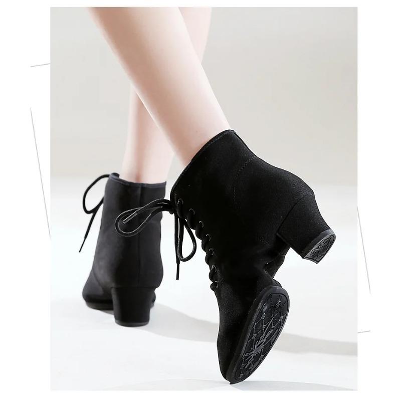 Damen Latin Ballroom Schuhe Tango Jazz Salsa Tanzen Hohe Absätze Trainingsschuh Mädchen Modern Social Dance Sneaker Stiefel