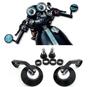 World Imp Motor CNC Bar End Mirrors, Universal Motorcycle Mirrors, Aftermarket, Anti-Reflective, Round, Silver