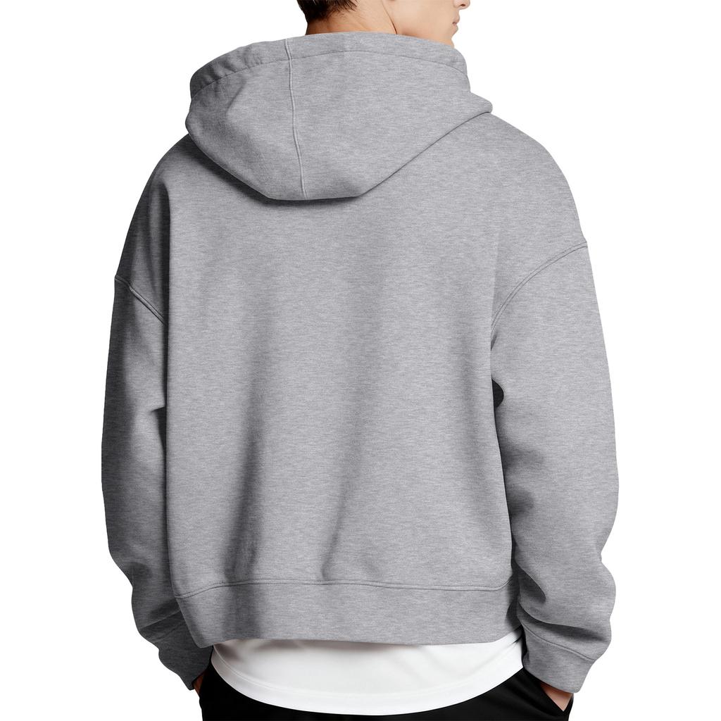 Men's Color Zip-Up Hooded Sweatshirt with Large Pockets for Winter