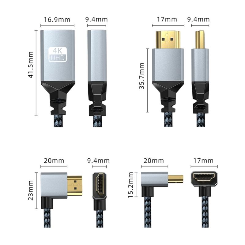 Quality Short HDTV Male to Female Cable, 4K Compatible HDTV Extender Highly Speed Data Cable for Home Theater Setups