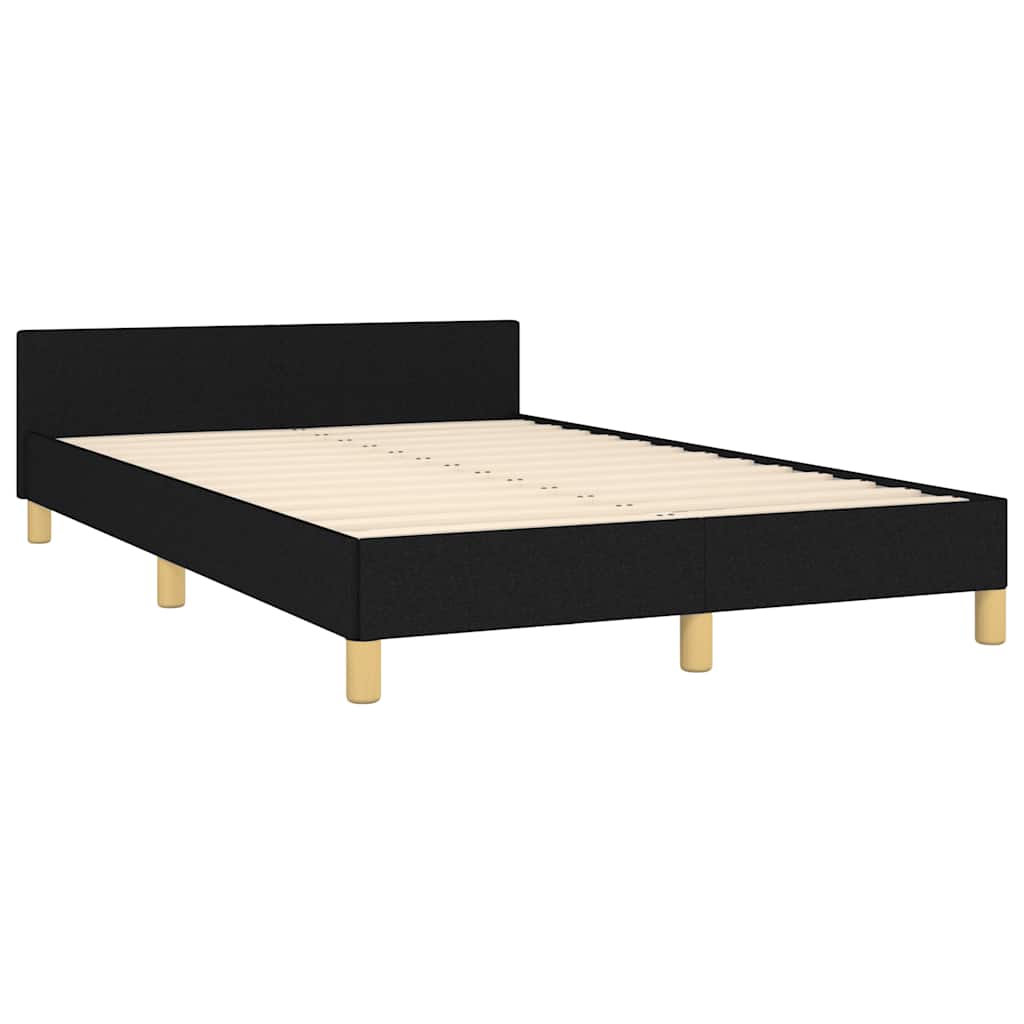 Bed Frame without Mattress Black 120 x 200 cm Fabric