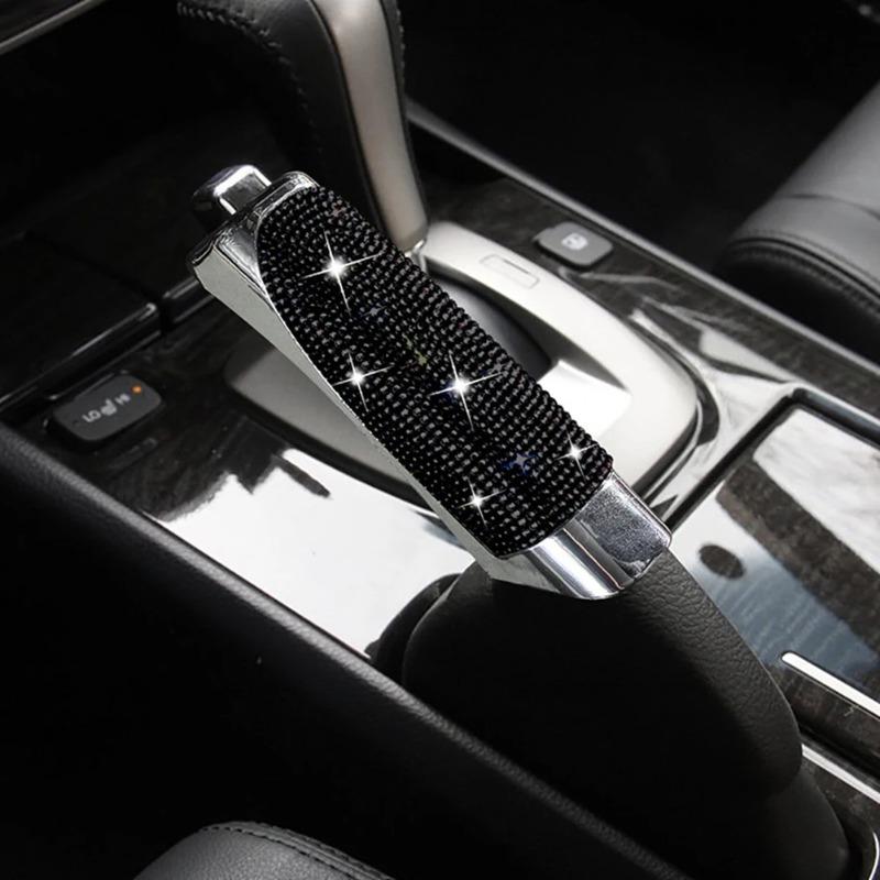 3PCS Rhinestone Car Handbrake Cover Leather Auto Anti-slip Protector Decoration Universal Diamond Car Accessories Interior