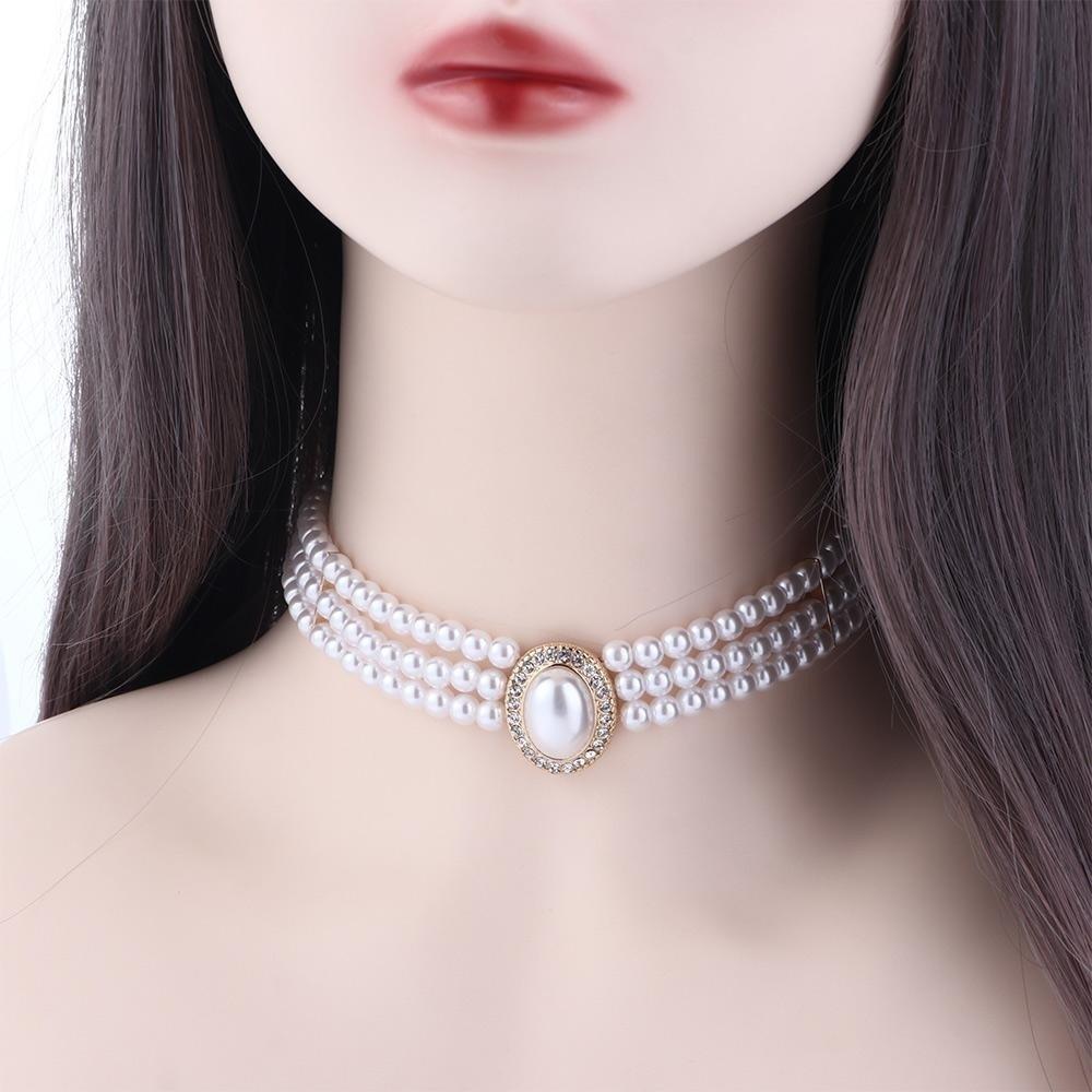 Jewelry Accessories Retro Pearl Necklace Clavicle Chain Pearl Choker Pearl Pendant  Wedding Bride