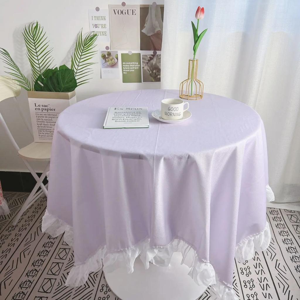 Round Table Cloth Lace Decorative for Picnic Party Tablecloth Dirt Resistant Simple Hot Sale Table-cover Home Textile Fashion