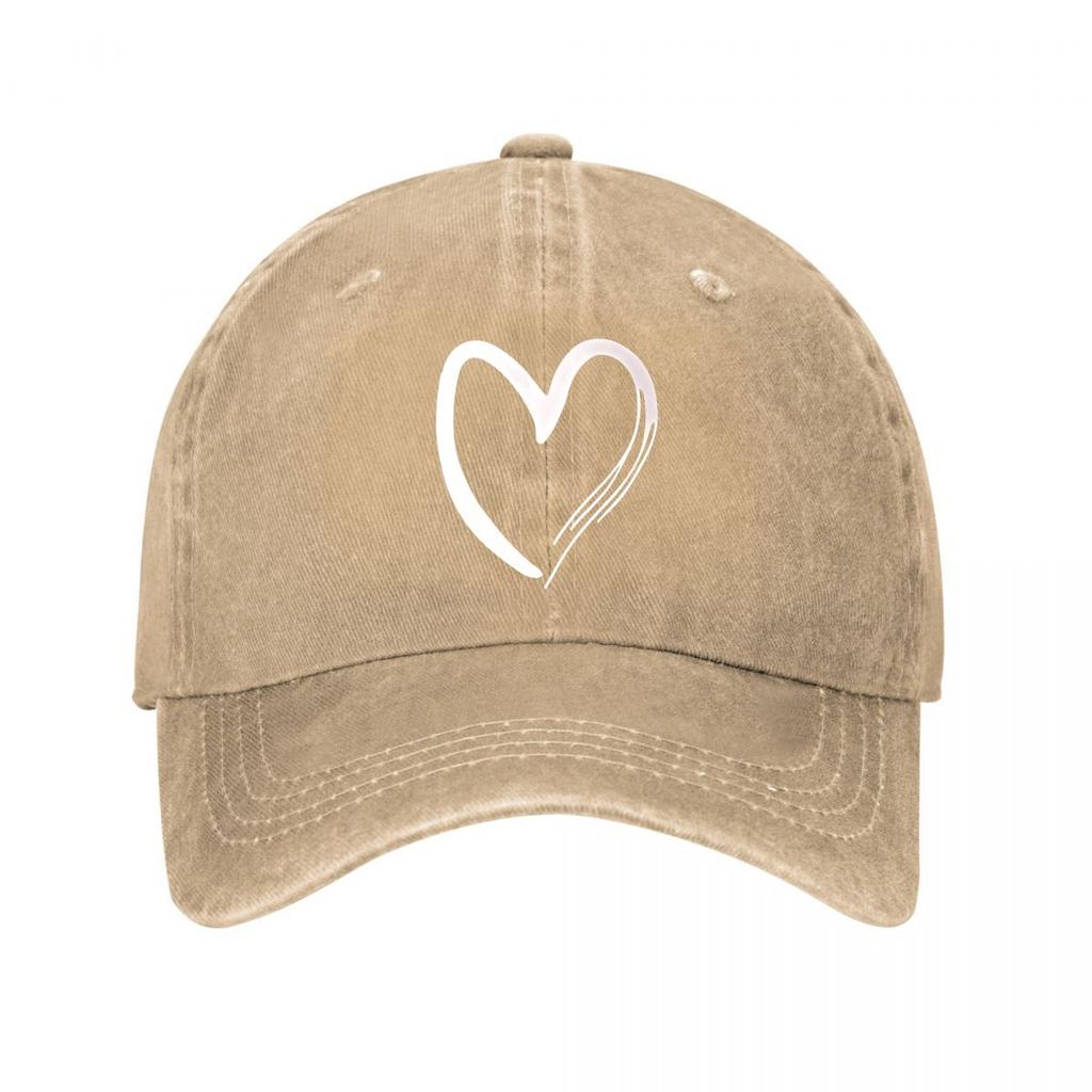 Pink Heart Baseball Cap New Vintage Washed Cotton Baseball Cap Parent Kids Sun Hats