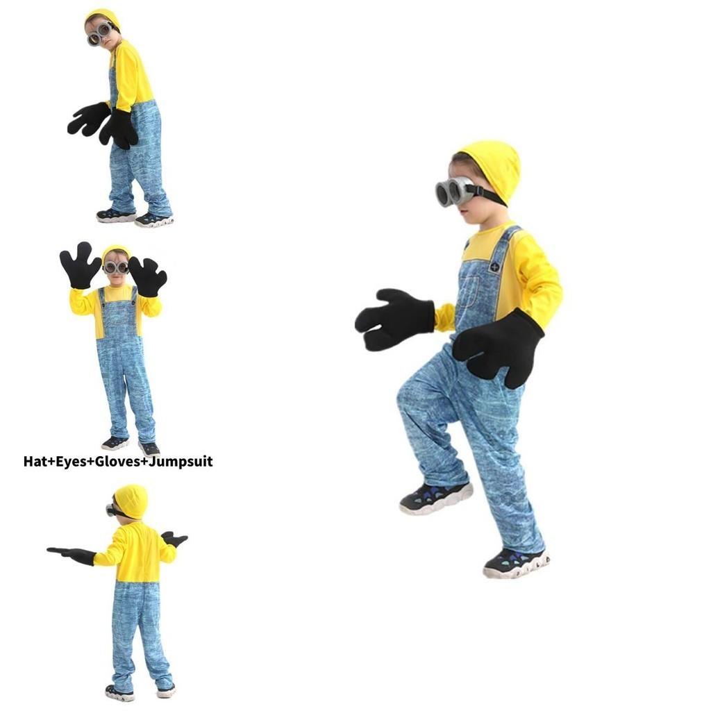 Minions Children's Cos Clothing For Halloween Despicable Me Anime Cartoon Cosplay Costume Stage Performance Suit