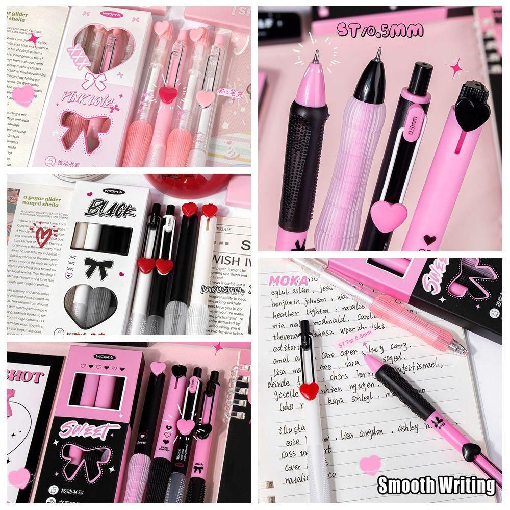 4PCS/Set Sweet Love Series Neutral Pen 0.5mm Black Ink Writing Tool Ballpoint Pen  Gift