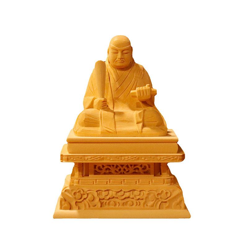 Cypress Statue Buddha Statue Crafts Nichiren Wooden Cypress Crafts Home Car Decoration Handmade Gifts