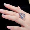 J0112 Popular Women'S Ring Elegant Temperament 3A Color Zircon Flower Ring Adjustable