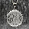 Flower of Life Divine Geometry Flower of Life Crystal Pendant Top In Silver 925