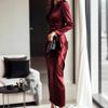 Neues langes Abendkleid für Damen im Frühling und Sommer: Langes A-Linien-Kleid mit tiefem V-Ausschnitt und taillierter Silhouette für elegante, formelle Anlässe