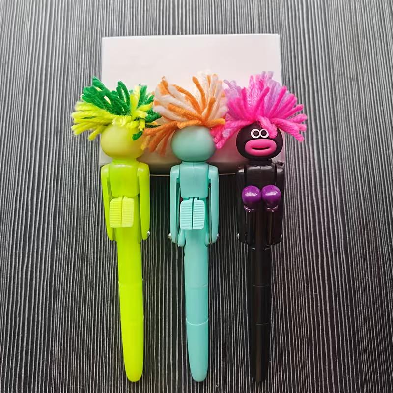 1pc Funny Exploding Hair Boxing Ballpoint Pen - Creative Knock Pen, 1.0mm Black Refill, Funny Birthday Gift
