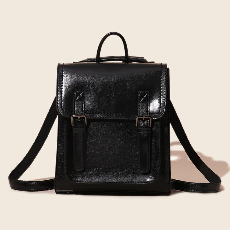 Versatile Leather Women's Bag Oil Wax Cowhide Women's Backpack Backpack
