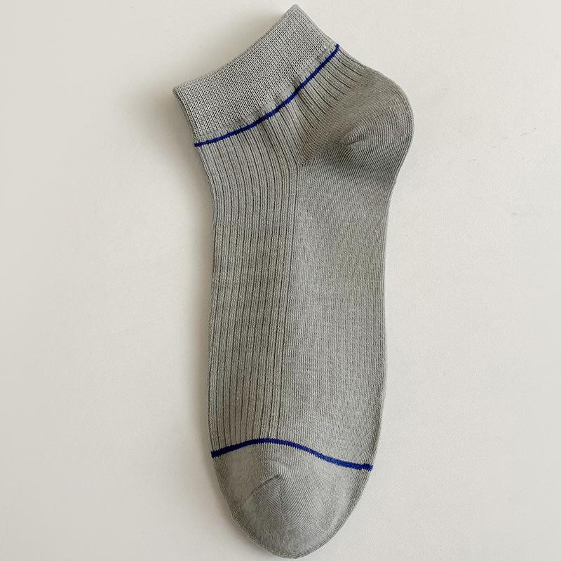 5 Pairs of Men's Spring and Summer Thin Solid Color Leisure Sweat Absorption Breathable Sports Short Tube Socks