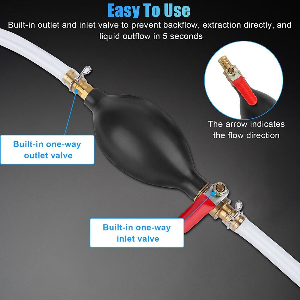 Easy To Use Hand Pump PVC Clear Hoses Suction Cup Brand New