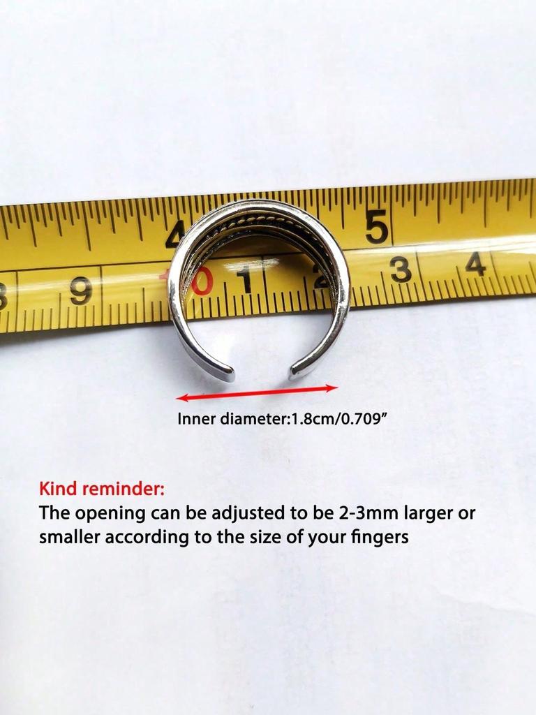 1 Stück Vintage Königlicher Stil Daumen gestrickter mehrschichtiger offener Ring, dicker verstellbarer Ring, robuster böhmisch eleganter Ring