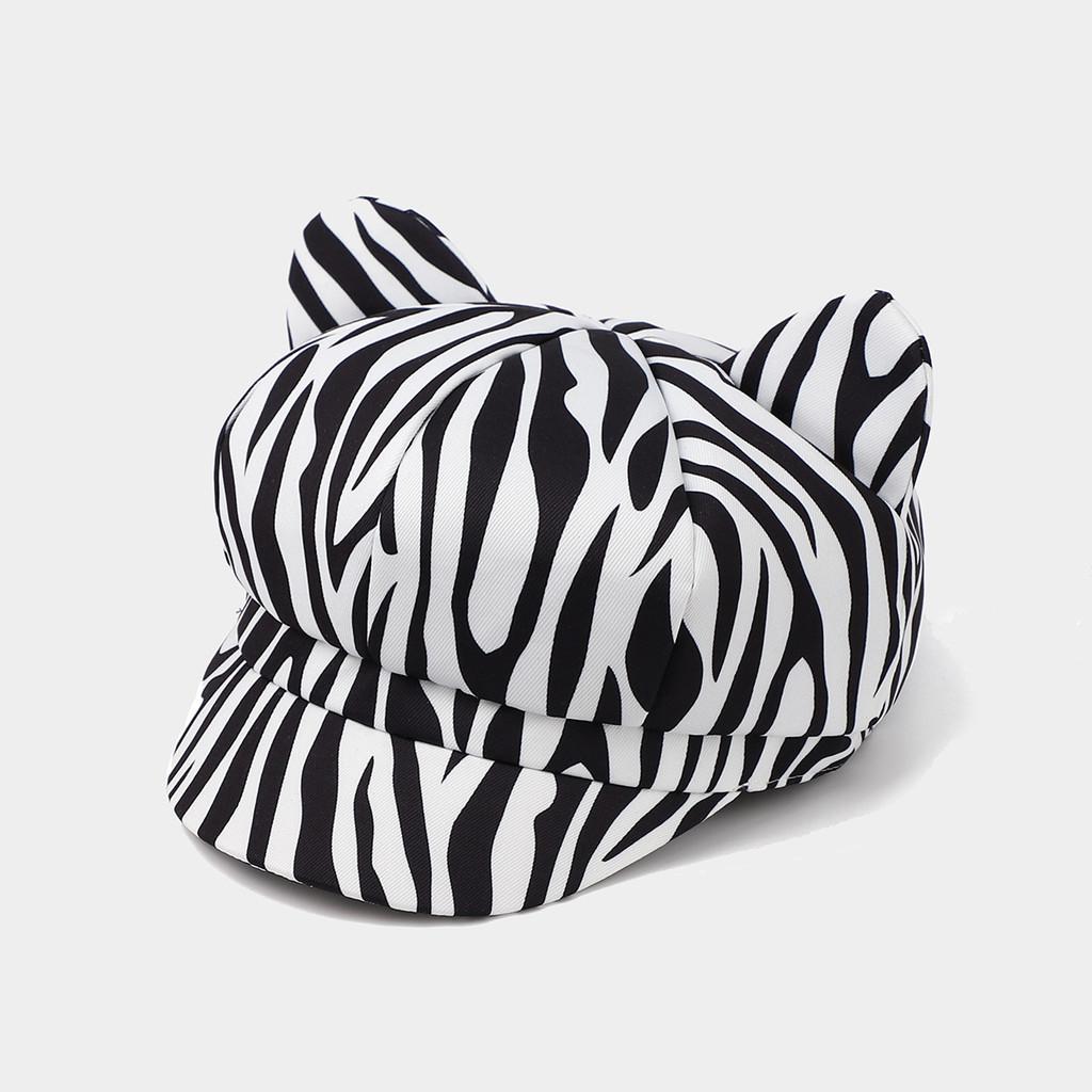 Vintage Cat Ear Octagon Hat With Sun Protection For Outdoors And Art Enthusiasts