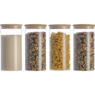 Potes de Armazenamento de Alimentos - Vidro Borossilicato - 4x1300ml - Tampa Hermética - 10x20cm