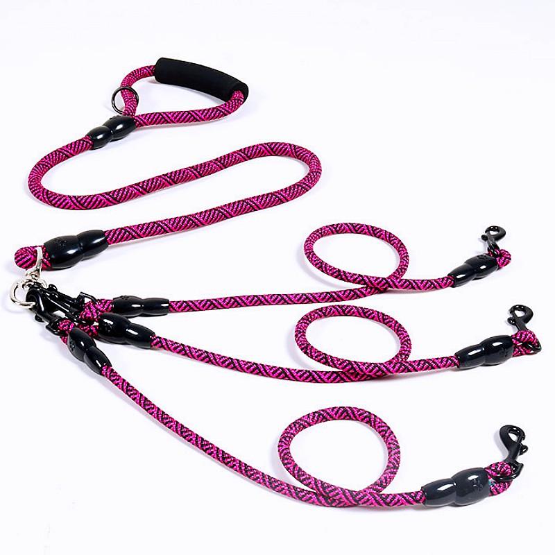 Dog Leash One-drag-three Dogs Leashes Double-head Leash for Dogs Walking Detachable Leashes Soft Handle Dog Chain Pet Products