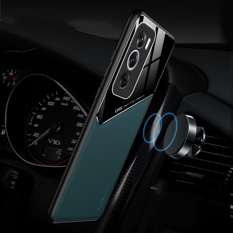 

For Oppo Reno12 Pro 5G (Global) Case Leather Coating Phone Cover Camera Protection Blue