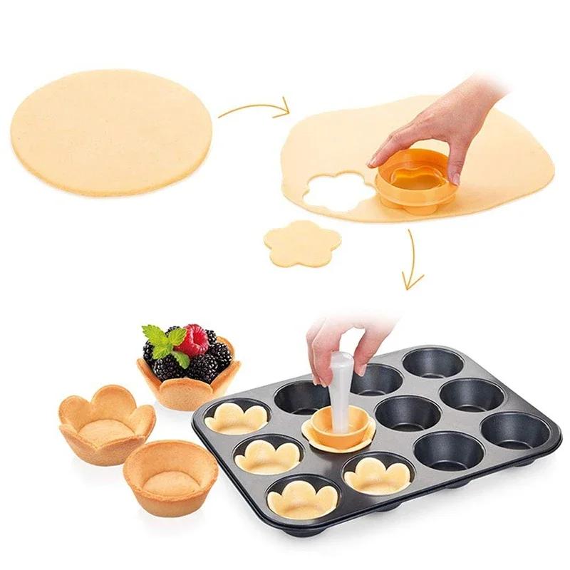 Tart Shells Mold Pastry Tamper Plastic Mini Tart Tamper Round Tartlet/Tarts Shell Maker Baking Tools Cupcake Muffin Cake