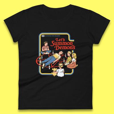 Let's Summon Demons Creepy Incantation Halloween Comic Funny Dark Humor Womens Tee T Shirt Mens Tops Unisex Top