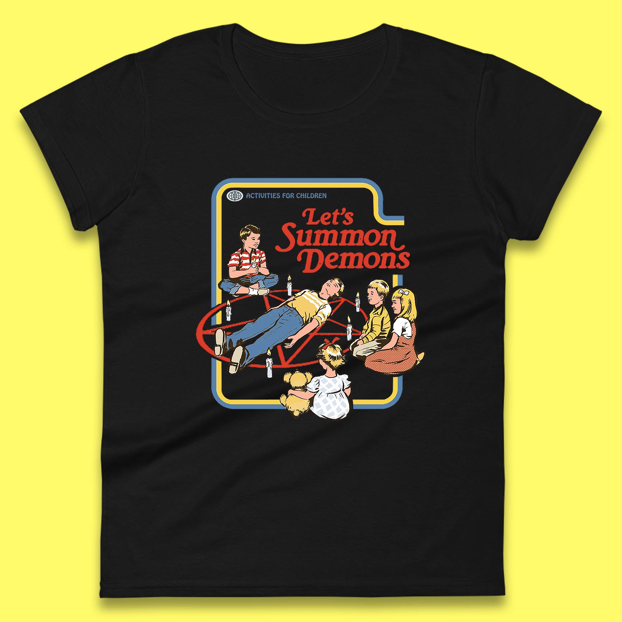 Let s Summon Demons Creepy Incantation Halloween Comic Funny Dark Humor Womens Tee T Shirt Mens Tops Unisex Top XL