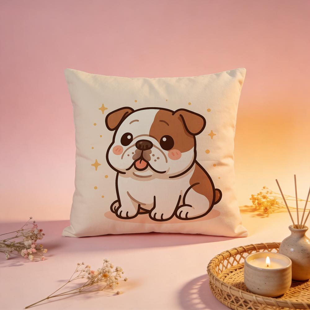Lovely Cute Pug Dog Cushion Cover Comfortable Durable Pillow Cover MultiScene for Home Office Car Sofa