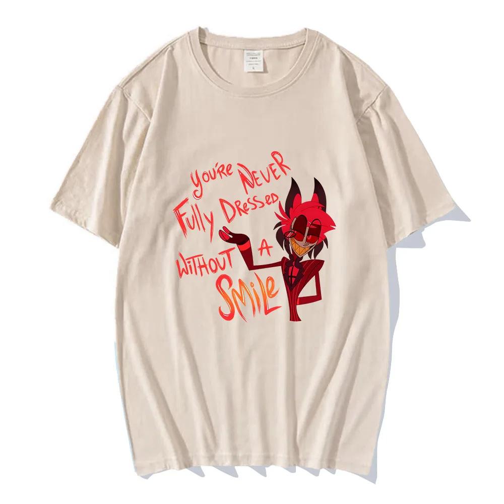Hazbin Hotel Angel Dust and Alastor T-shirt Summer Women Casual T-shirt O Collar Fashion Short Sleeve Top Loose Clothing