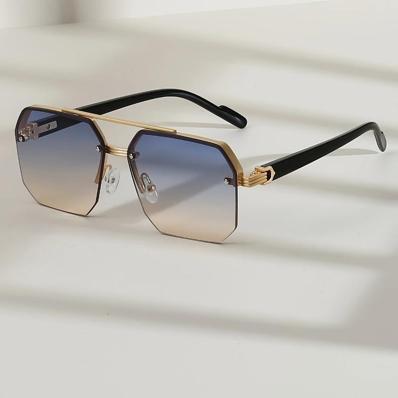 New Stylish Oversized Metal Frame Fashion Glasses for Men and Women Featuring a Dual Beam Design Perfect for Activities