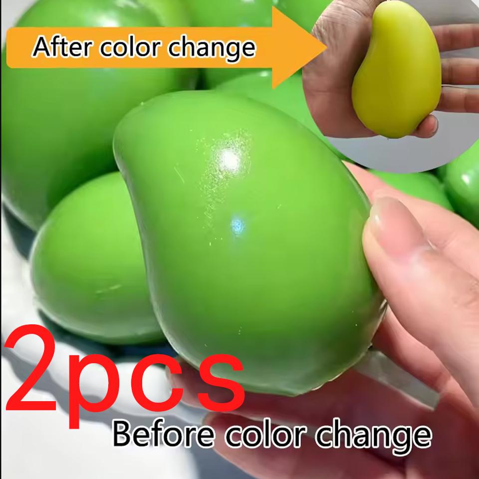 1-2Pcs  Handmade Crispy Mango Stress Ball Fidget Toy Crunchy Squeeze Ball Round Blocks Filled Asmr Anti Stress Toys For Adults