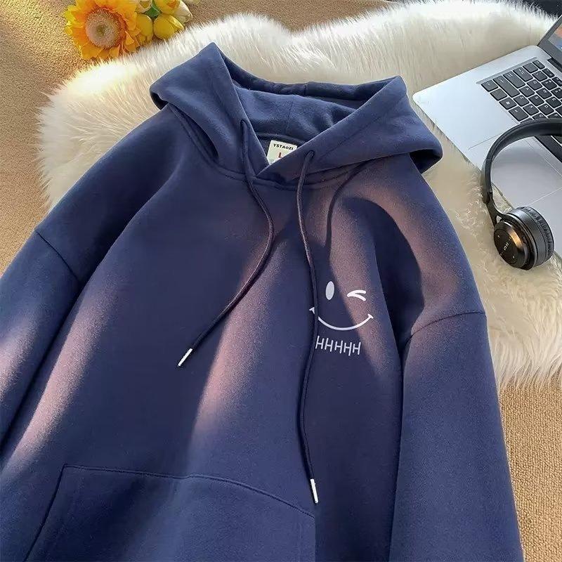 Winter Long Sleeved Hoodie Men Women Versatile Loose Fashionable Casual Wear Fleece Pullover Sweatshirts
