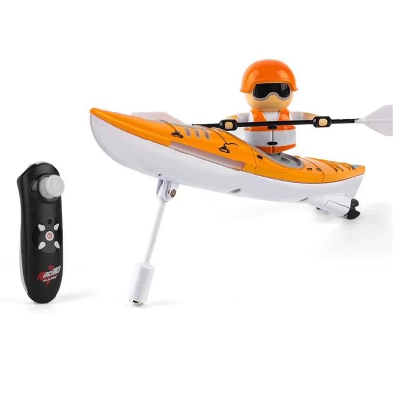 Rc Boat Kayak Racing Ship 2.4G Remote Control Rowing Boat Paddling Water Competition Games Summer Outdoor Toy for Boys Kids Gift
