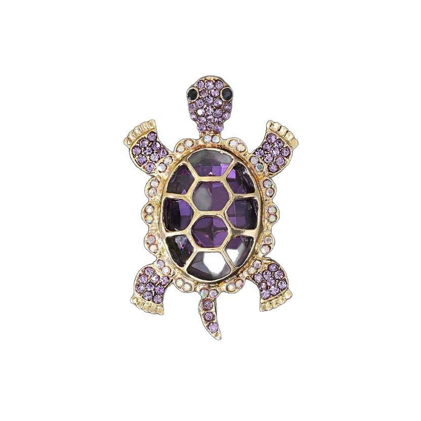 Colored Diamond Small Turtle Brooch: Light Luxury, Cute & Stylish Design