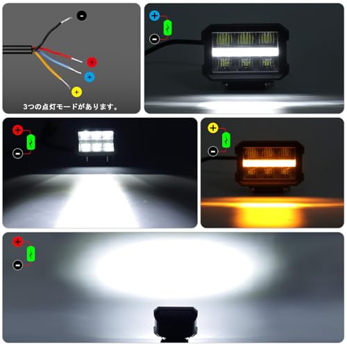 KAWELL Work Light, Car Fog Light, 25W Spotlight, 3W Bezel-less Work Light, Dual Row, Compatible with 12V and 24V, Driving Light, Fog Light, Auxiliary