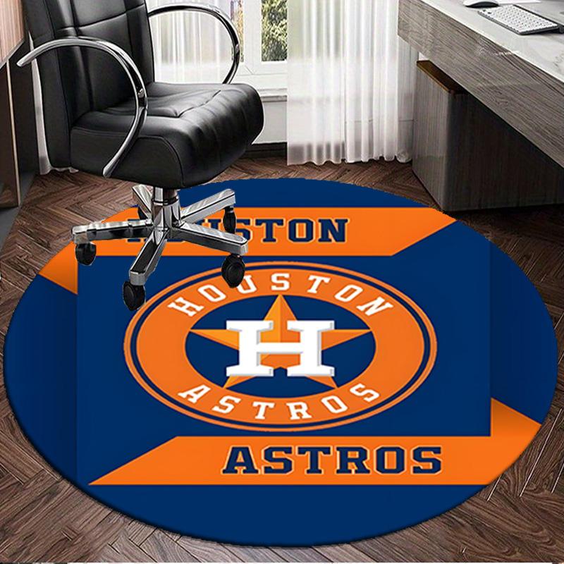 Neon Lights Houston Logo Round Rug for Livingroom,Bedroom, Palyroom, Chair Rug, Area rug, Circle Carpet, Large Size Fan Christmas gift